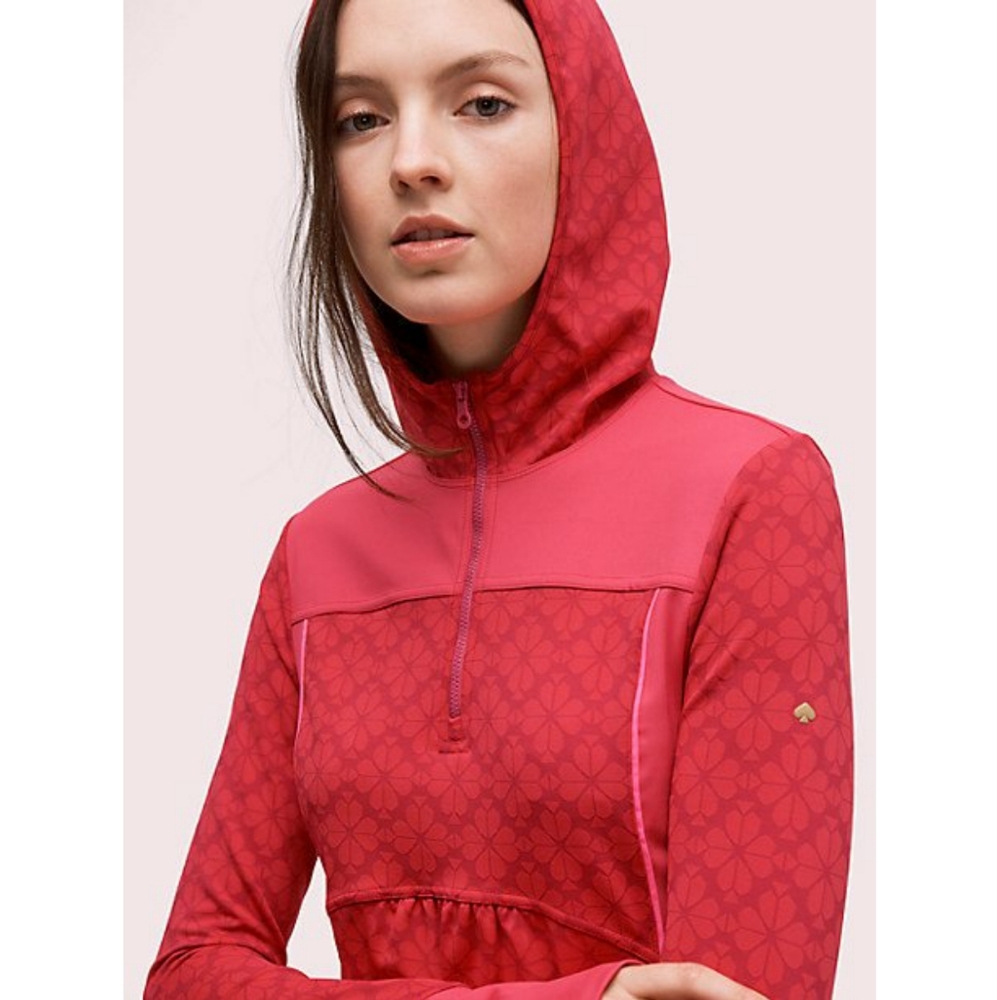 floral spade half-zip hooded active jacket